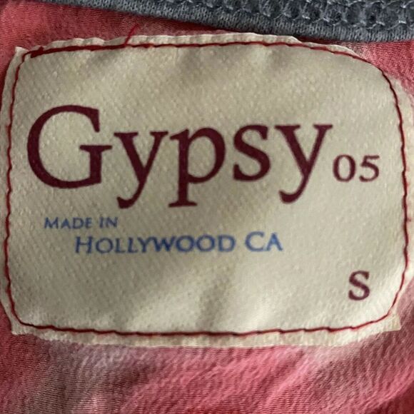 Gypsy 05 Hollywood Tank Top Gray Pink Tie Dye Semi-Sheer Silk Back - Picture 12 of 12